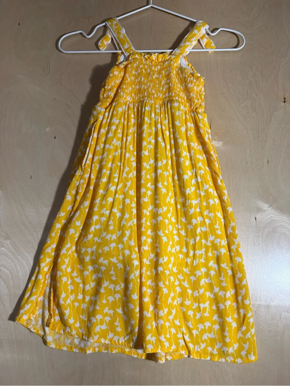 Diane Von Furstenberg Yellow Floral Tie-Shoulder Sundress for Girls Size 4T